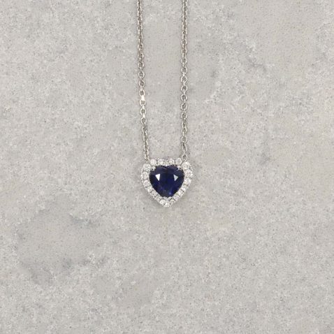 Sara Sapphire and Diamond Heart Pendant Heidi Kjeldsen Jewellery P1767 still