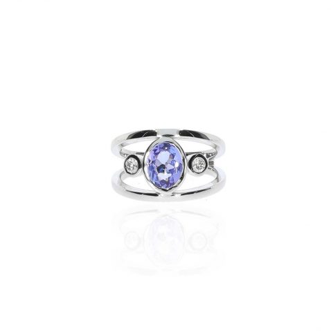 Viola Tanzanite Diamond Double Band Ring Heidi Kjeldsen Jewllery R5051 white