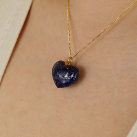 Birgit Lapis Lazuli Heart Gold Pendant Heidi Kjeldsen Jewellers P1771 (5)