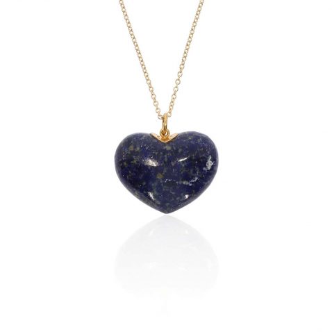 Birgit Lapis Lazuli Heart Pendant Heidi Kjeldsen Jewellery P1771 white1