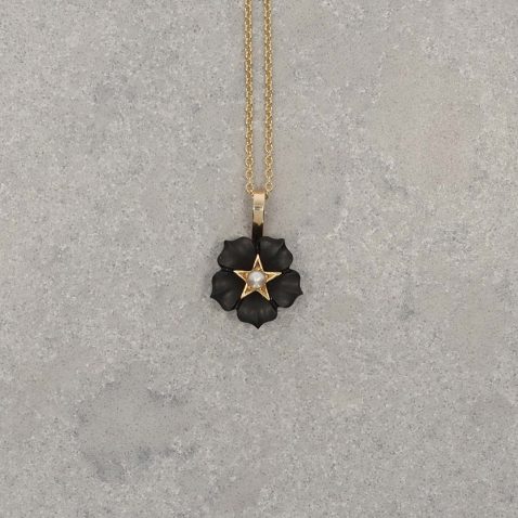 Naja Black Onyx Pearl Flower Pendant Heidi Kjeldsen Jewellery P1772 still