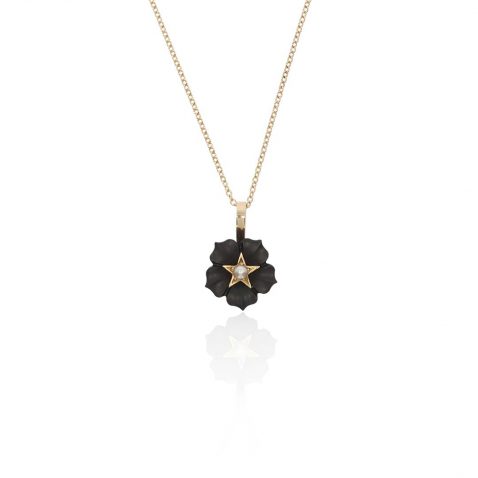 Naja Black Onyx Pearl Flower Pendant Heidi Kjeldsen Jewellery P1772 white