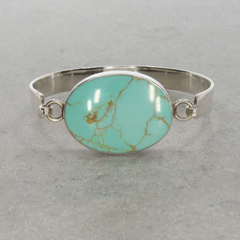 PLBL0012 Preloved Sterling Silver Turquoise Bracelet Heidi Kjeldsen Ltd still