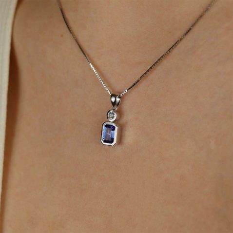 Viola Natural Tanzanite and Diamond Pendant Heidi Kjeldsen Jewellers P1769