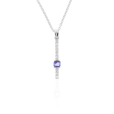 Viola Tanzanite Diamond Drop Pendant Heidi Kjeldsen Jewllery P1770 white